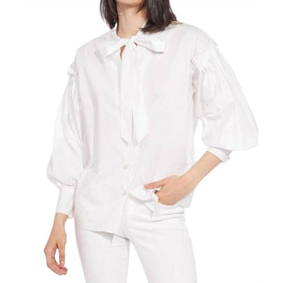 NEW EVA FRANCO viola blouse in white - Picture 2 of 3